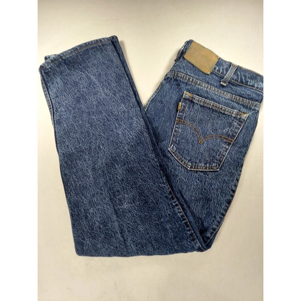 Vtg 80s Levis Two Horse Brand Jeans Mens Size 36x29 Leather Tab Dark Acid Washed
